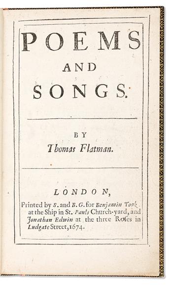 Flatman, Thomas (1635-1688) Poems and Songs, Two 17th Century Copies.